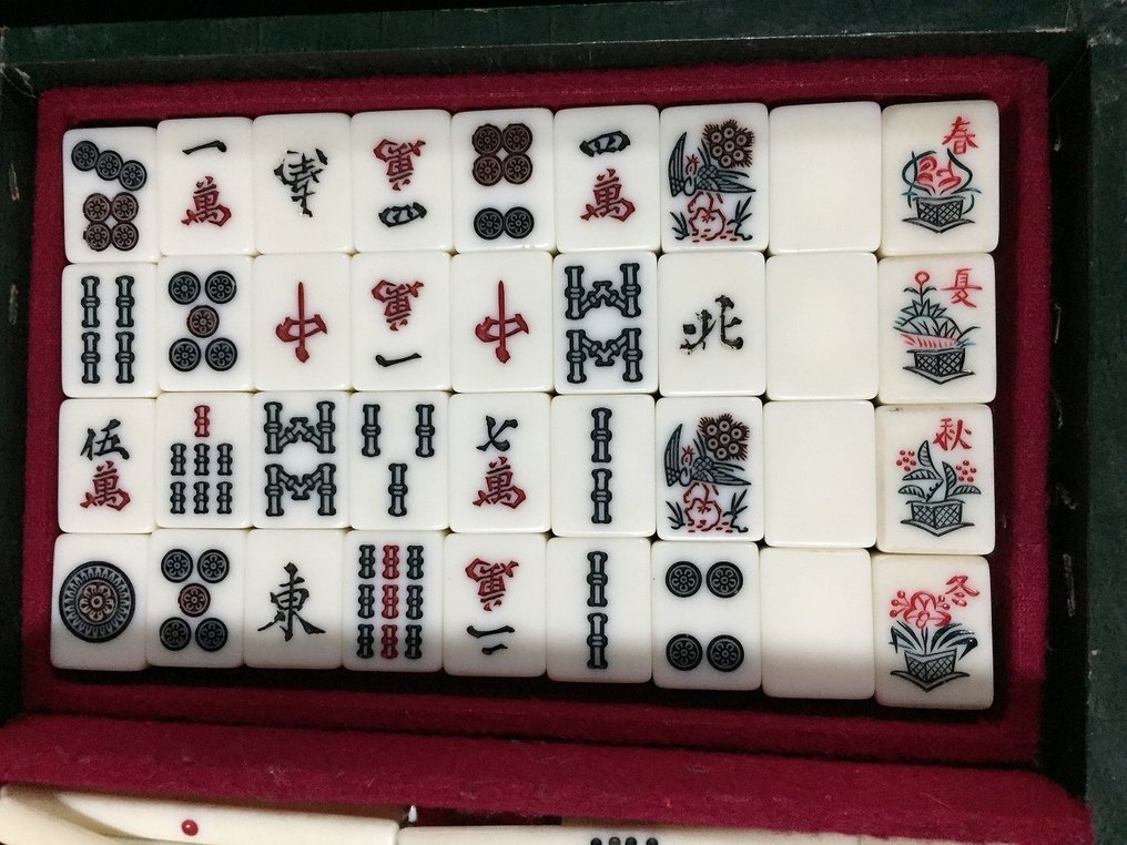 Japanese - Statue, Japanese Vintage Mahjong Tiles - 0 cm - Resin #3.2