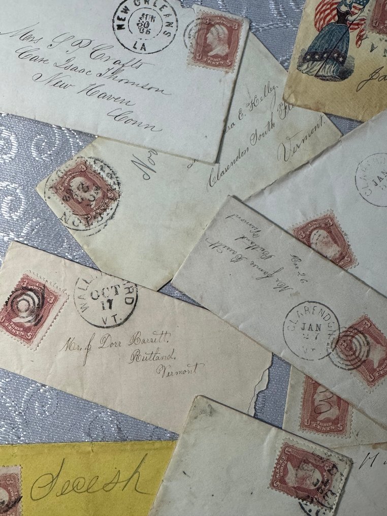 Ηνωμένες Πολιτείες - Εξώφυλλο Συλλογής γραμματοσήμων των ΗΠΑ, μη ελεγμένα γράμματα, σετ !! - 1852-1878 #1.0