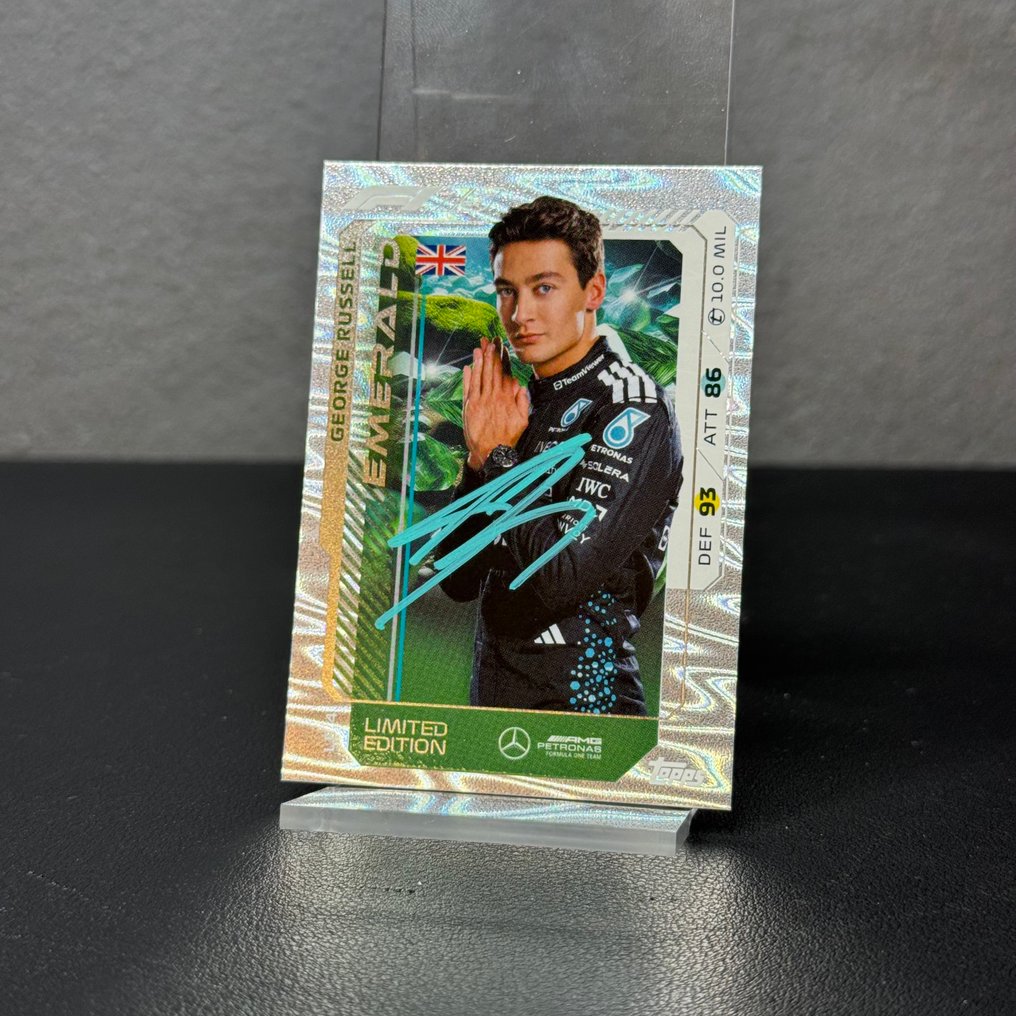 梅 赛 德 斯 - Topps Limited Edition LE4 Emerald Signed - George Russell - 2025 - 交易卡片  #2.1