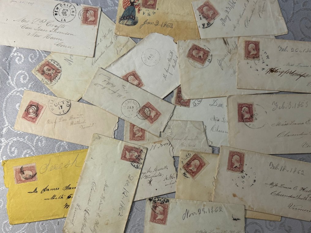 Ηνωμένες Πολιτείες - Εξώφυλλο Συλλογής γραμματοσήμων των ΗΠΑ, μη ελεγμένα γράμματα, σετ !! - 1852-1878 #1.0