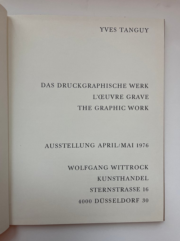 Yves Tanguy - Yves Tanguy: Das Druckgraphische Werk / l'oeuvre Grave / The Graphic Work - 1976 #1.0