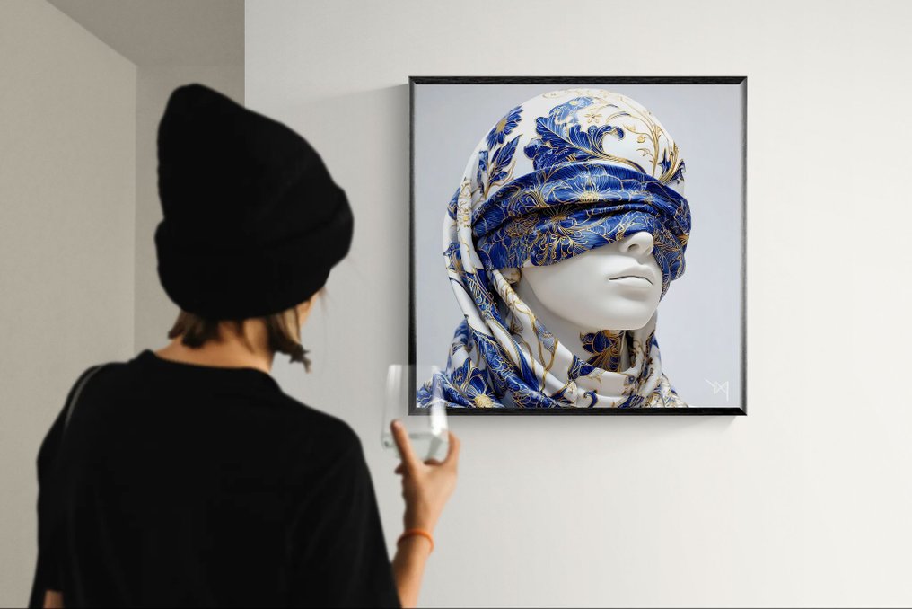 NYX - Voile d’Azur – Portrait Contemporain en Bleu et Or #1.0