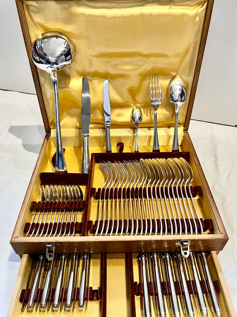 Christofle - Luc Lanel - Cutlery set for 12 (61) - Boréal - Silverplated #3.2
