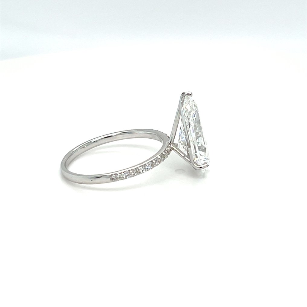 No reserve price - Ring - 14 kt. White gold - 4.34ct. tw. Diamond (Lab-grown) - Diamond #4.3