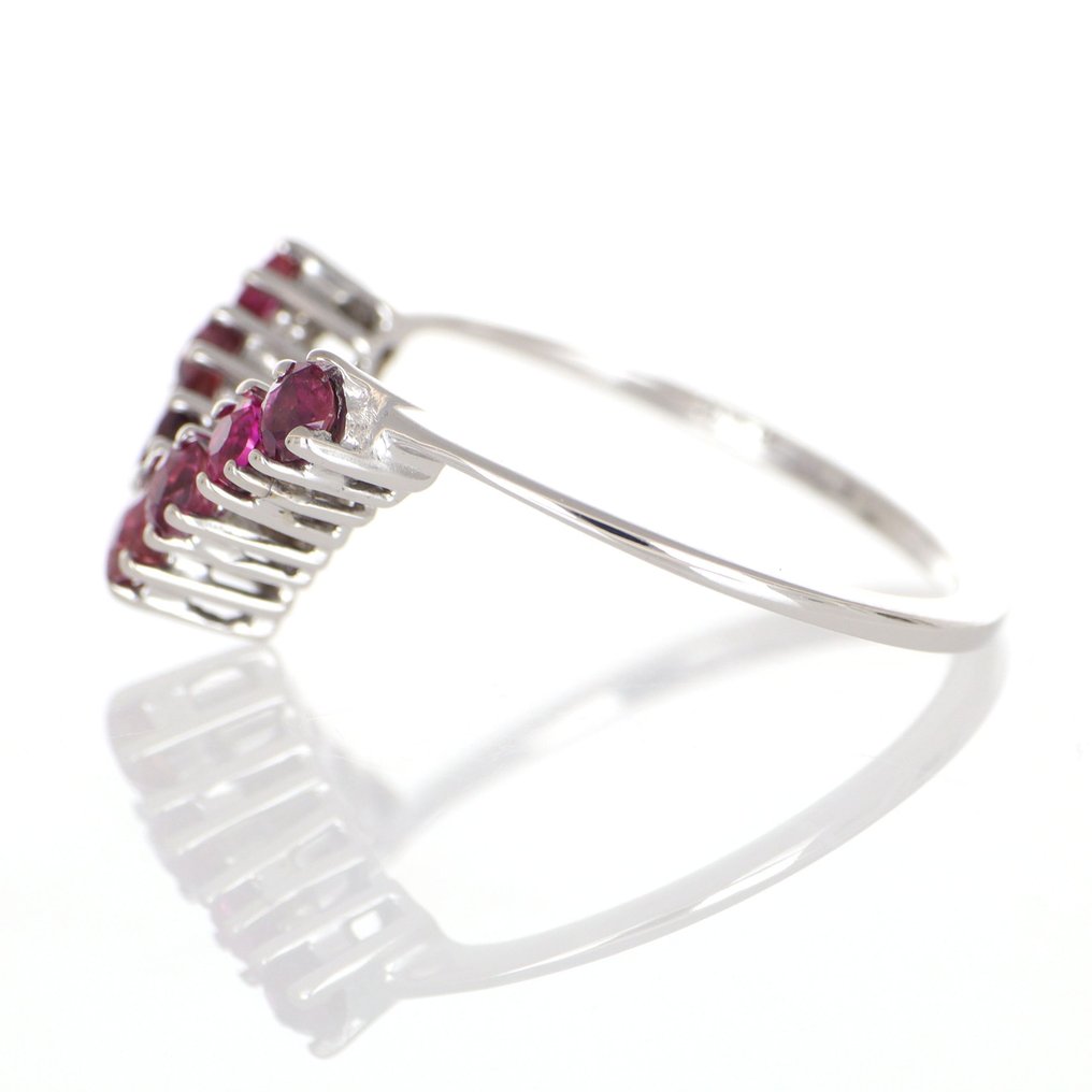 Sem preço de reserva - Anel - 18 K Ouro branco Rubi #1.0