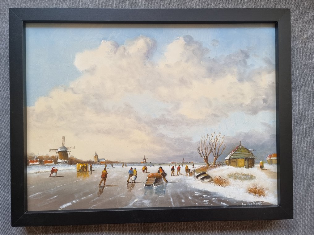 L.van Vugt ( 1952 ) - Winterlandschap #1.0