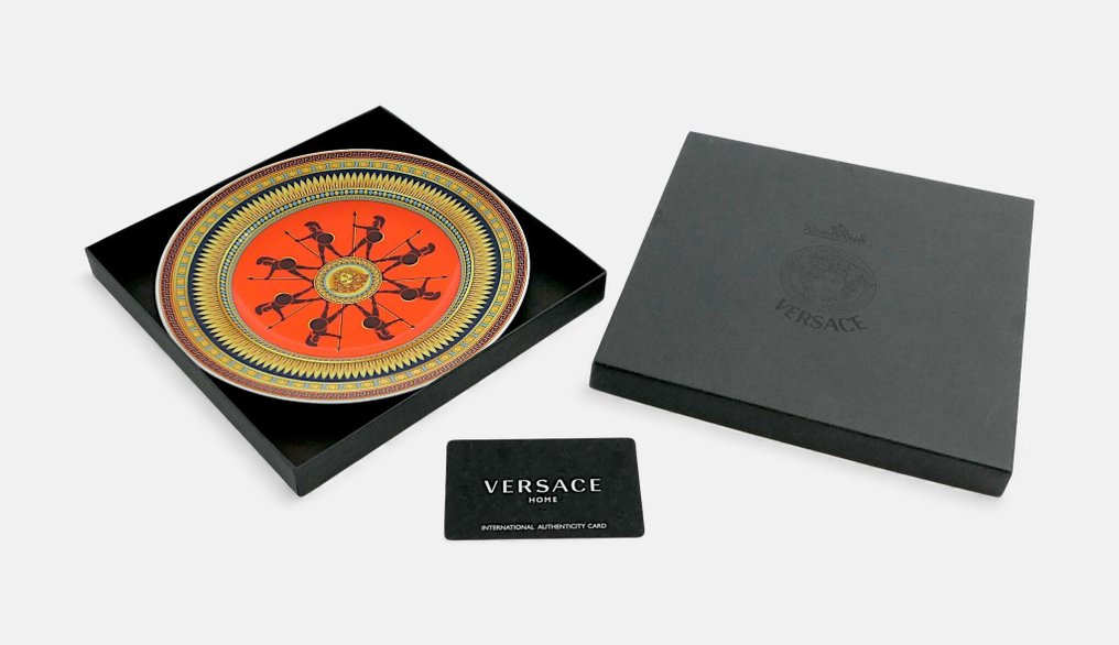 Rosenthal, Versace - Dish - Collezione "Iconic Heroes": Hercules + Original Box & Authenticity Card - 18 cm - German Polychrome Porcelain - 1993 #2.1