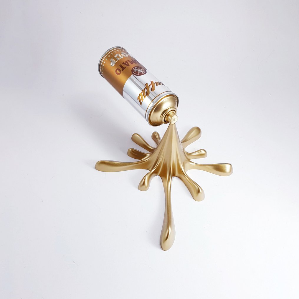 2FAST - Chrome Gold Graffiti Soup Splash Can Sculpture #1.0