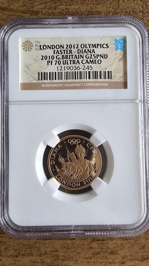 Royaume-Uni. 25 Pounds 2010 London Olympics 2012 Faster - Diana #1.0