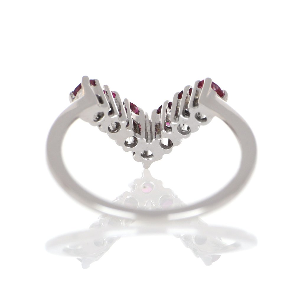Sem preço de reserva - Anel - 18 K Ouro branco Rubi #4.3