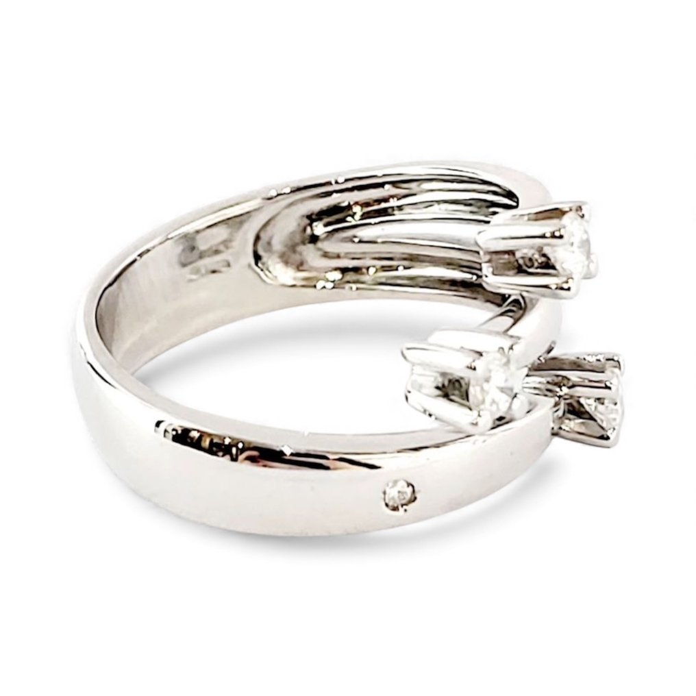 戒指 - 18 克拉 白金 -  0.30ct. tw. 鉆石 (天然)  - 意大利制造 #4.3