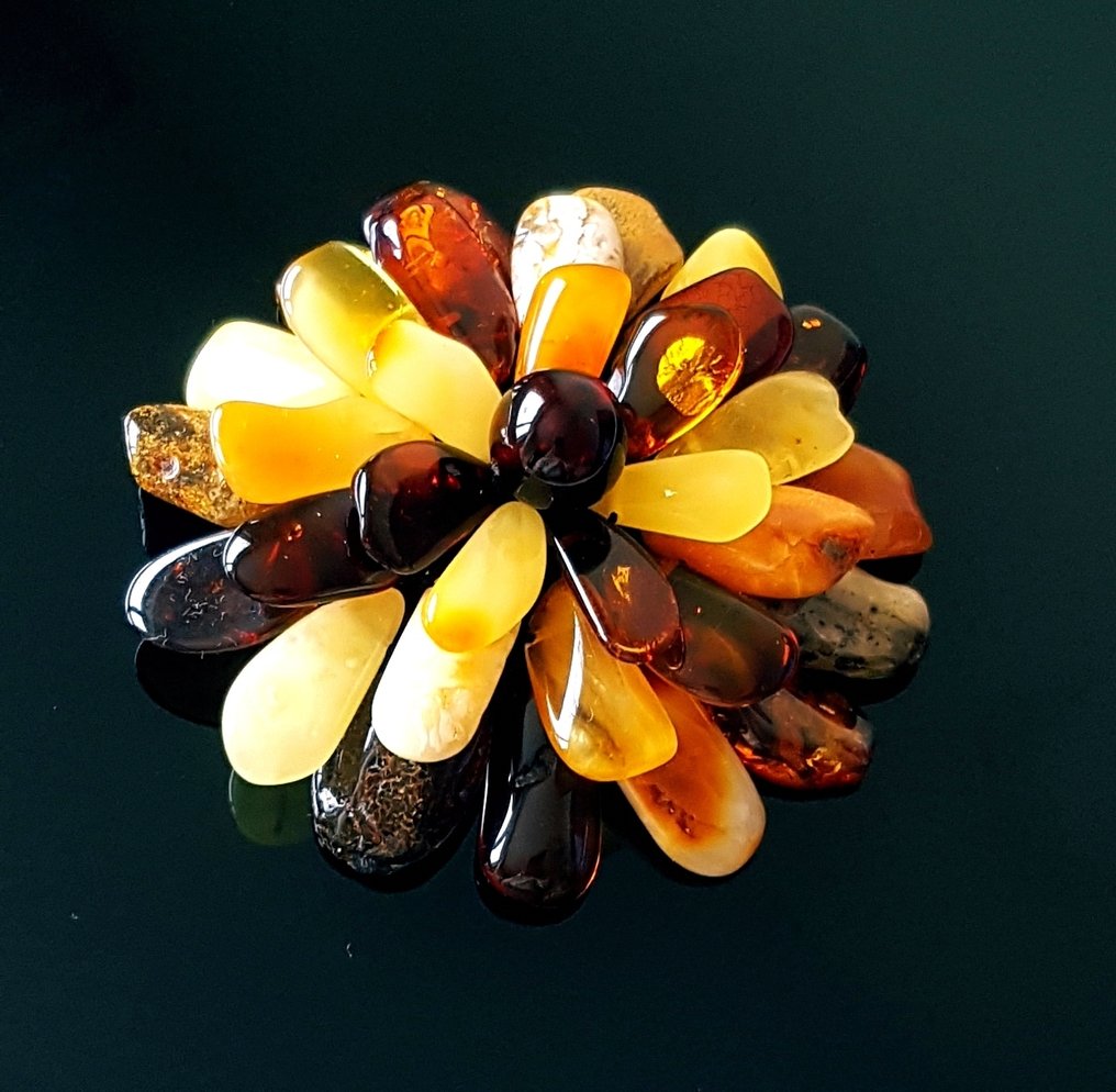 Κεχριμπάρι Μοναδικό φυσικό Βαλτικό κεχριμπάρι λουλουδένιο καρφίτσα / κρεμαστό- 33 g #2.1