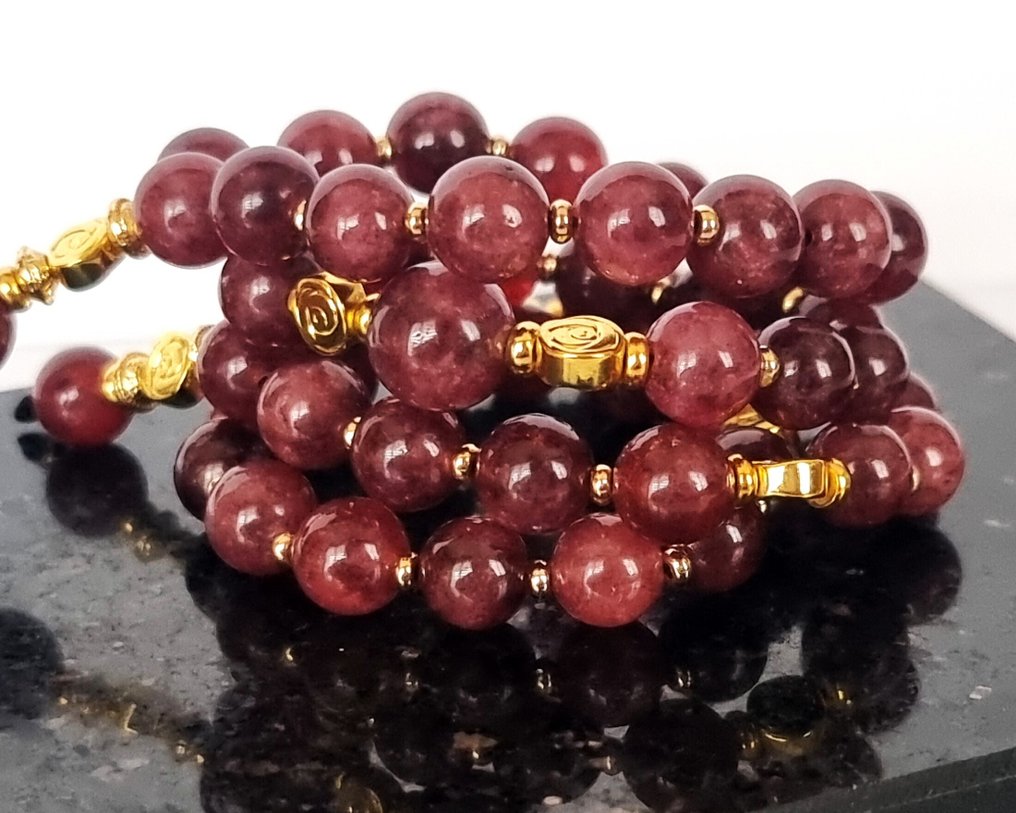 Γρανάτης - Χαραλάκι Μαρίας – Χρυσός Σταυρός – Αίμα του Χριστού και Θυσία, Πίστη και Ελπίδα. - Κολιέ με μενταγιόν #4.3