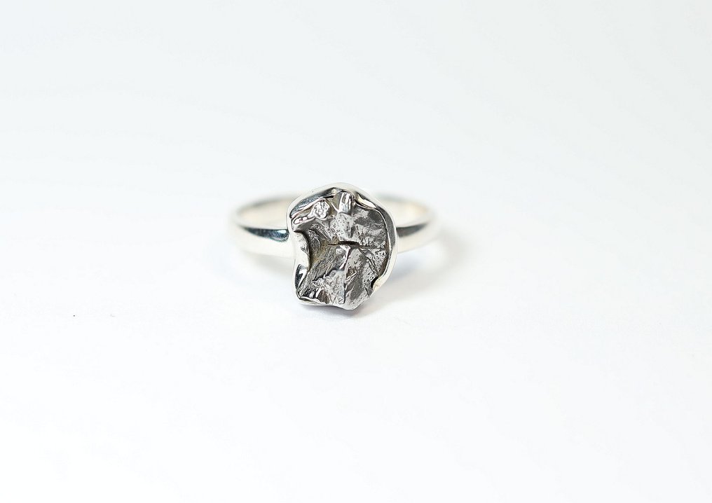Anello in meteorite Campo del Cielo / nuovo 925. Argento sterling - 3.2 g - (1) #1.0
