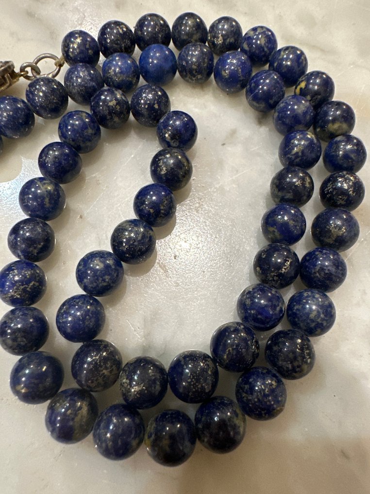 Kaulakoru - 18 kt. Keltakulta Safiiri - Timantti - Lapislatsuliketju #4.3