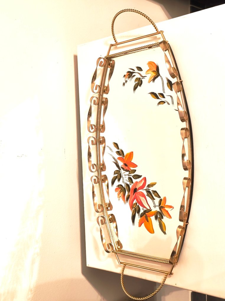 托盘 - 玻璃, 钢 - 复古70年代高原 #3.2