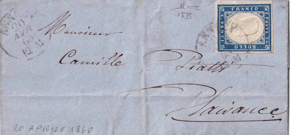 Italian Ancient States - Sardinia - 1857-1860 County of Savoy, 5 letters, with one, last days before passing to France. #3.2