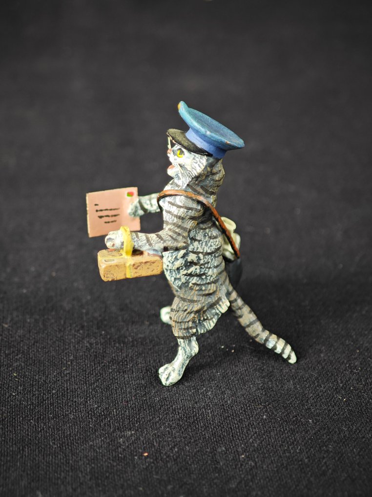 Statuette - Mail Delivery Cat - Koldmalet bronze #2.1