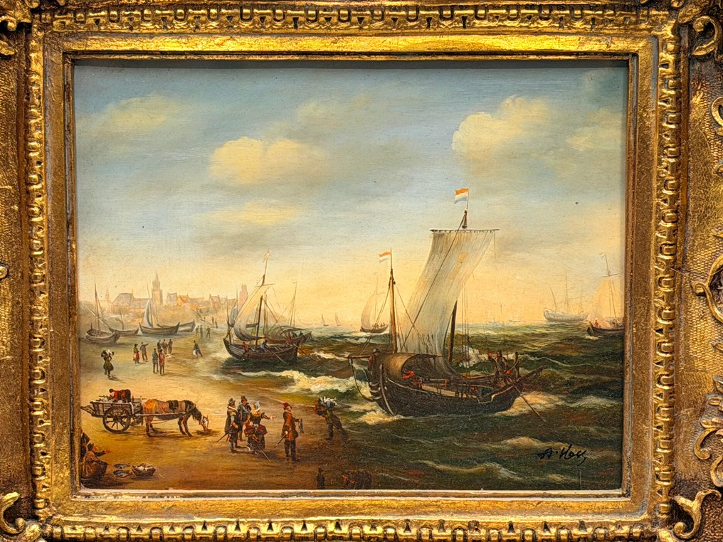 展示框架 (2)- 以海景油画  - 木 #3.2