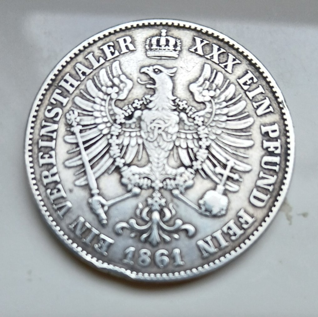 Alemanha, Prússia Vereinsthaler 1861 (Sem preço de reserva) #1.0