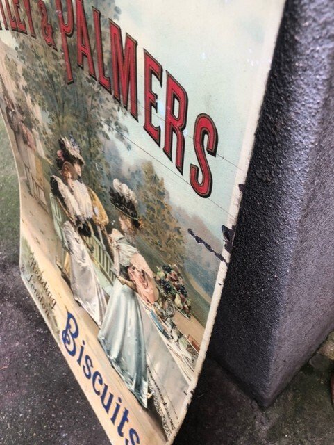 Σπάνια και παλιά μεταλλική πινακίδα διαφήμισης από εμαγιέ, μπισκότα HUNTLEY & PALMERS του Max - Εμαγιέ εικόνα - Μέταλλο #4.3