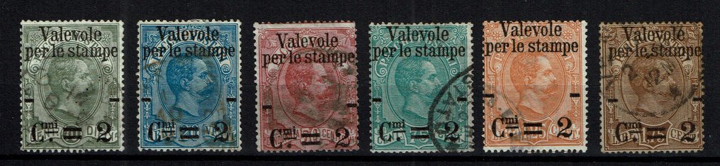 義大利王國 1878/1923 - 使用过的乐透邮票 - Sassone S. 3, S. 6, S. 7, S. 26. #1.0
