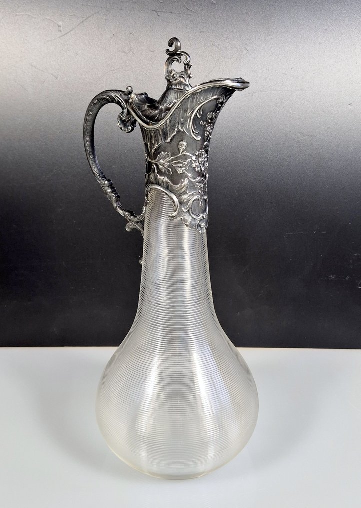 WMF / Geislingen - Historismus Wein - Dekanterings karaffel - Tin, Forsølvet, Forgyldt #1.0