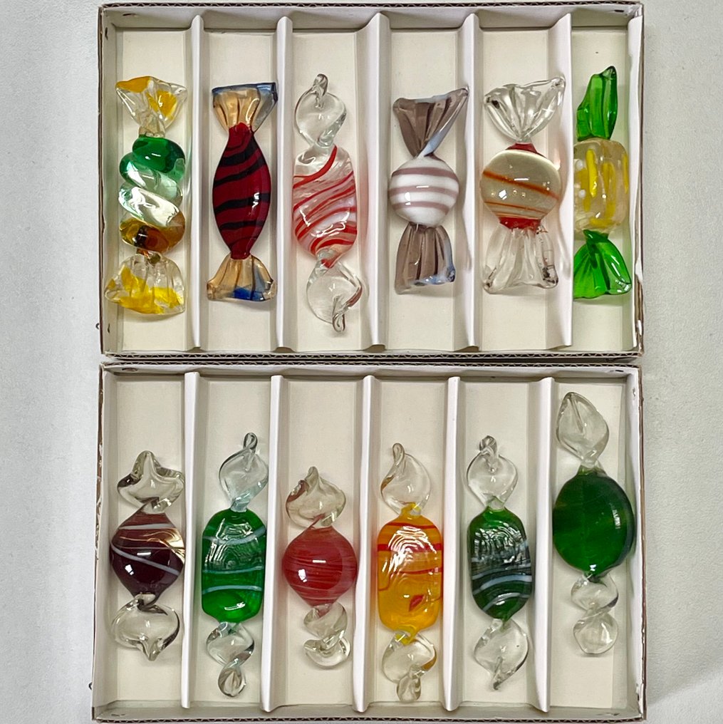 Murano - Knivstöd (12) - Glas - I form av 'Snoepjes'. #1.0