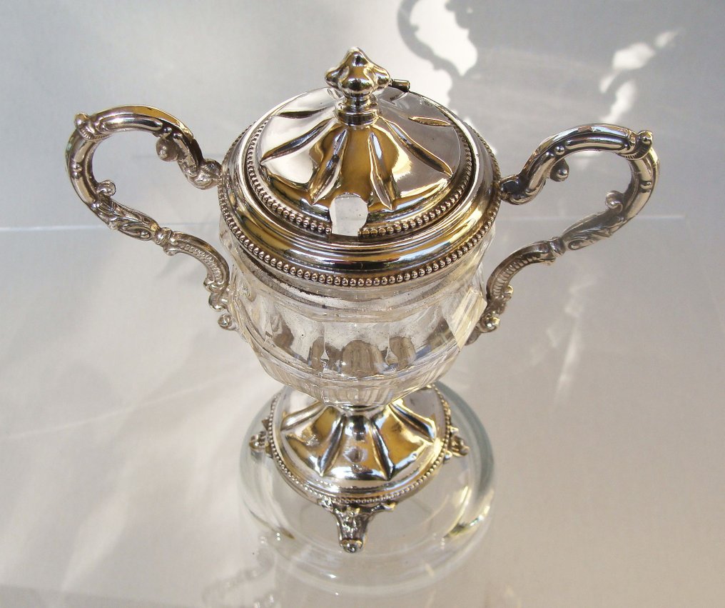 Antique Mustard Pot with Original Spoon  - Massat Frères, Paris #3.2