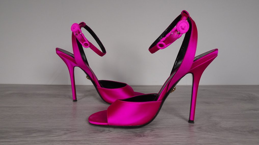 Versace Satin Safety Pin High Heel Sandals  - Pumps - Size: EU 39.5 #1.0