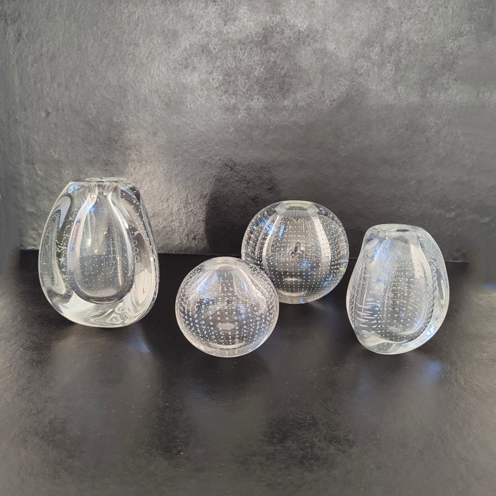 Glasfabriek Leerdam - A.D. Copier, Floris Meydam - 花瓶 (4) - spijkerglas - 玻璃 - 订书玻璃 #1.0