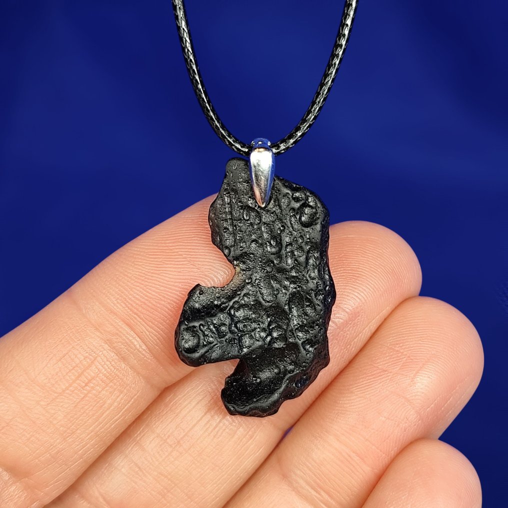 Incredibile!!! Pendente in argento con tektite traslucida - impatto di meteorite. 800.000 anni!!! Naturale, qualità migliore. - 4.7 g #2.1