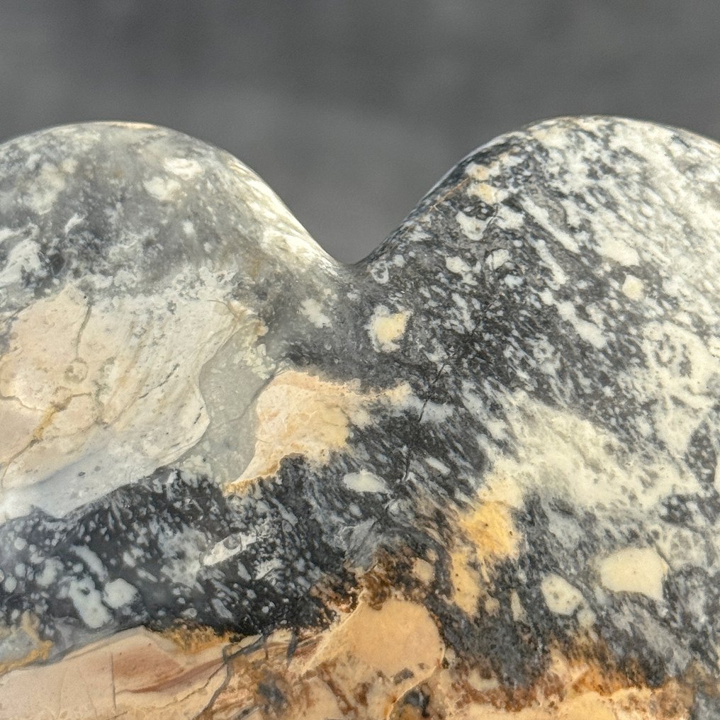 NO RESERVE PRICE - Stunning Pair of Maligano Jasper Hearts-Shaped on custom stand- 3200 g - (2) #4.3