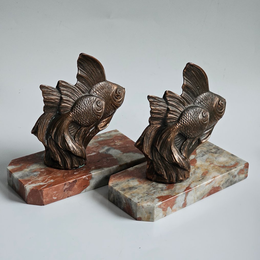 书挡 (2) - 天使鱼 - 大理石, 金属 #3.2