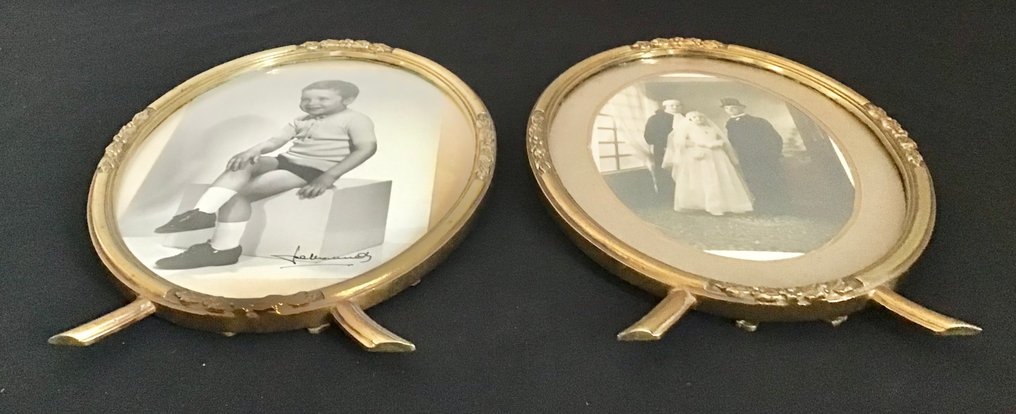 相框 (2)  - 古董法国椭圆形相框，材质为黄铜和玻璃 #3.2