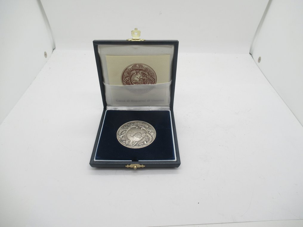 Olaszország. Medaglia in argento Cassa di Risparmio di Livorno - 50 Ag .800 (Nincs minimálár) #1.0