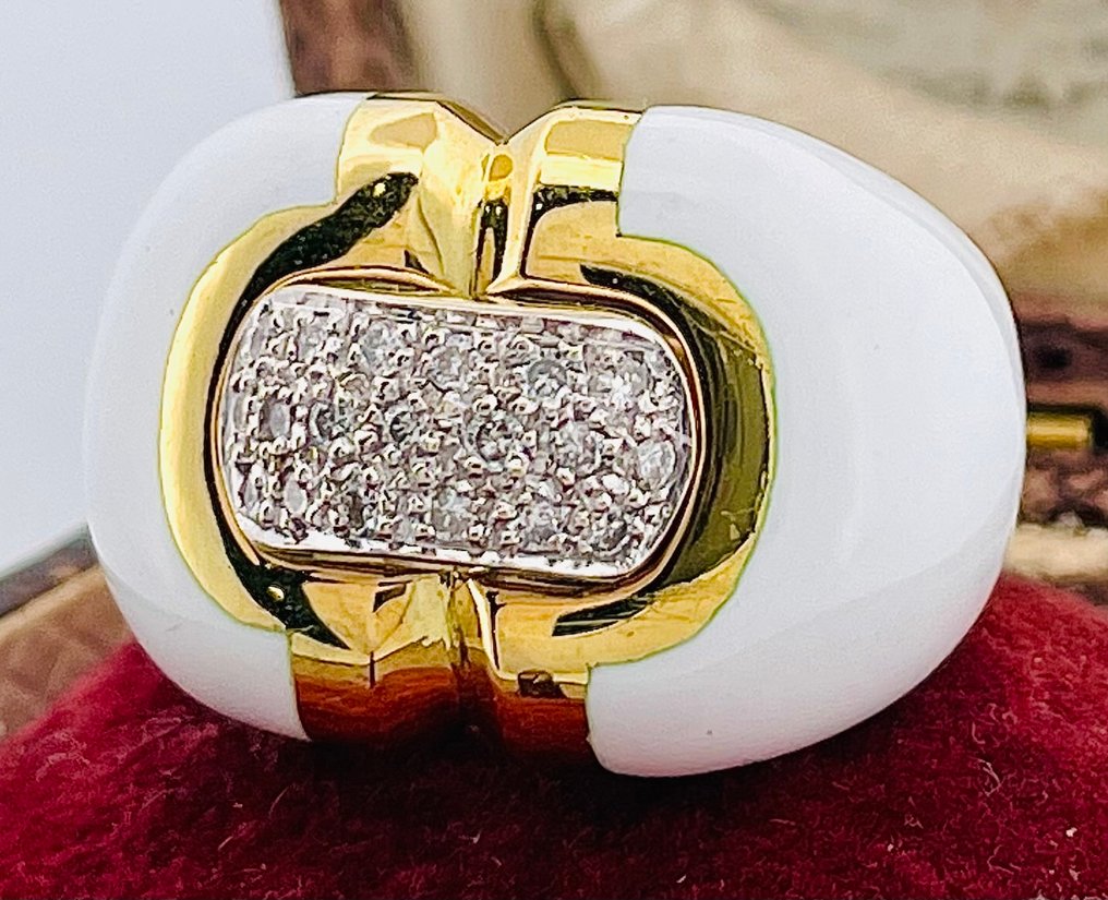 戒指 - 18 克拉 黃金 鉆石 (天然) #3.2