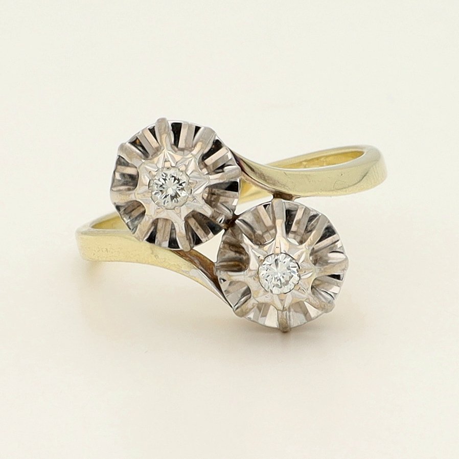 Δαχτυλίδι - 14 καράτια Κίτρινο χρυσό Διαμάντι (Φυσικό) #1.0