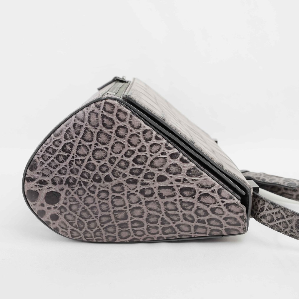 Givenchy - Givenchy Crocodile-Embossed Leather Shoulder Bag – Grey Exotic-Look Finish - Shoulder bag #4.3