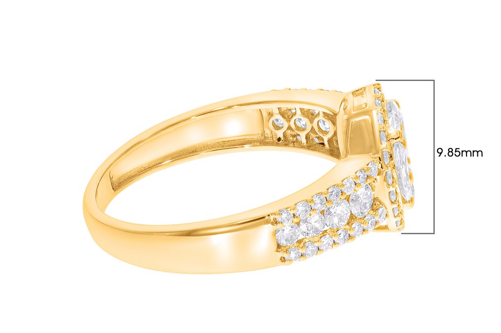 戒指 - 18 克拉 黃金 - 1.04ct. tw. - 鉆石 #1.0