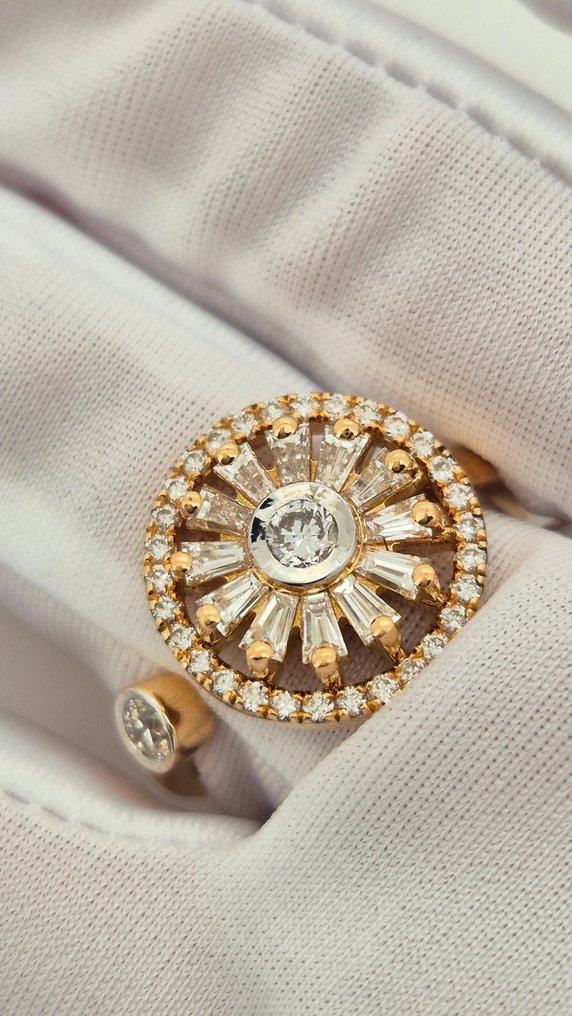 戒指 - 18 克拉 玫瑰金 -  1.65ct. tw. 鉆石 (天然) - 鉆石 - 旋转钻石戒指 #1.0