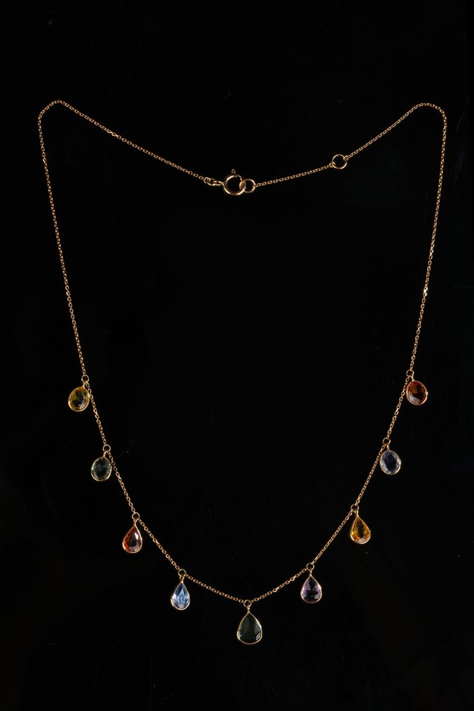 Κολιέ - 18 καράτια Κίτρινο χρυσό - 5.38ct. tw. Ζαφείρι #3.2