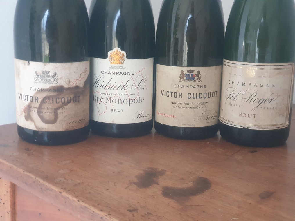 Pol Roger, Victor Clicquot / Heidsieck & C° - Champagne Brut - 4 Bottiglie (0,75 L) #1.0