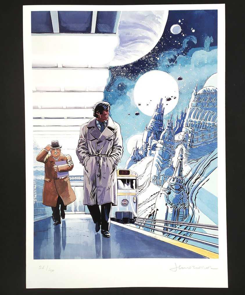 Mézières, Jean-Claude - 1 Offset Print - Valerian et Laureline - Métro Châtelet direction Cassiopée #1.0