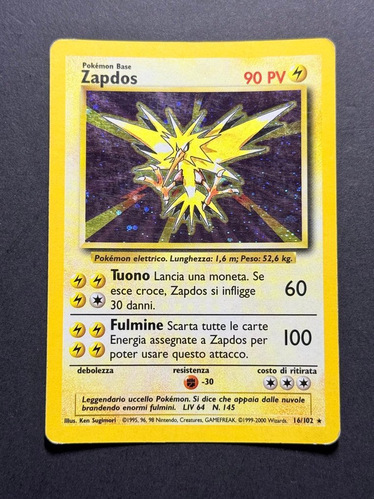 Pokémon - 5 Card - Mewtwo, Zapdos, Nidoking, Gyarados, Machamp 閃卡 - WOTC - Base set #1.0