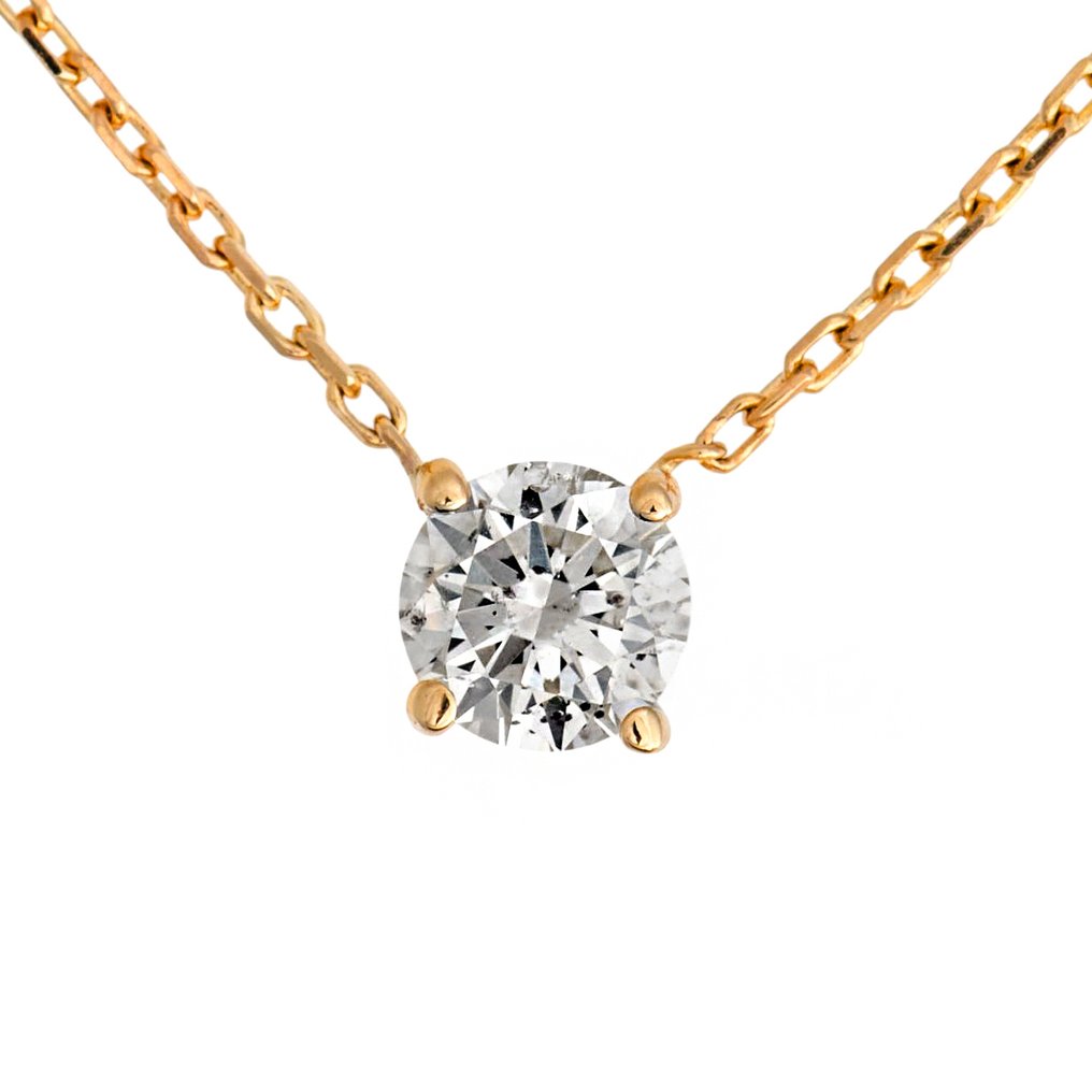 χωρίς τιμή ασφαλείας - Κολιέ με μενταγιόν - 14 καράτια Κίτρινο χρυσό -  0.45ct. tw. Διαμάντι (Φυσικό) #1.0