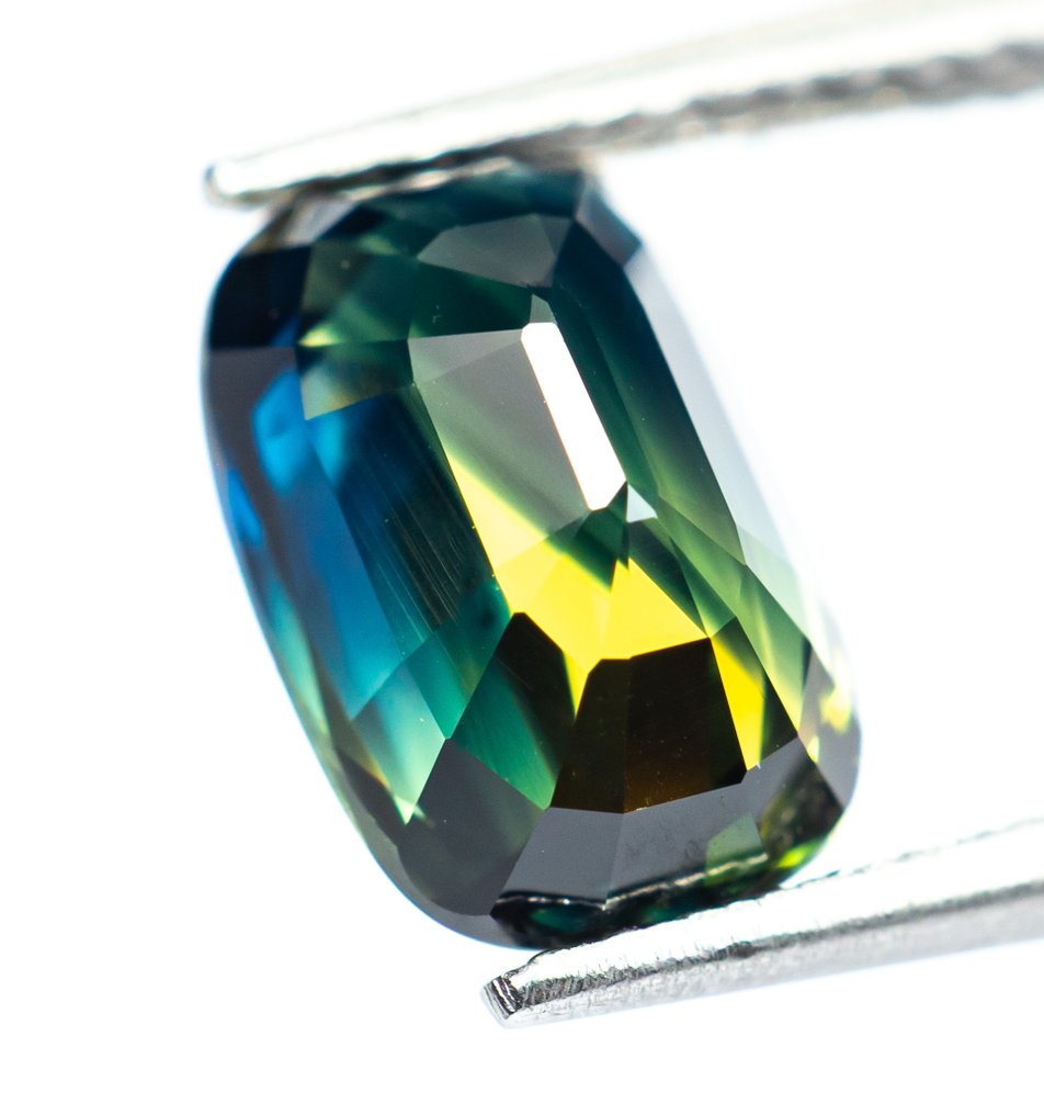 Senza Prezzo di Riserva Zaffiro - 3.06 ct - Bellerophon Gemlab - Verde bluastro profondo #3.2