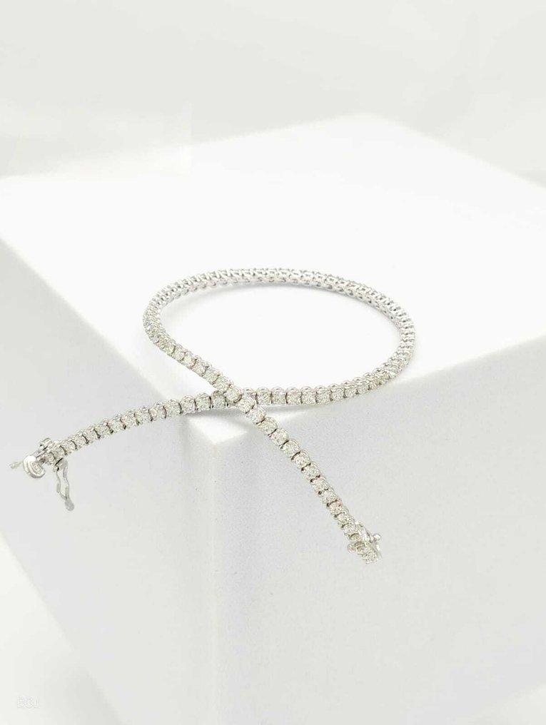 Βραχιόλι τένις - 18 καράτια Λευκός χρυσός - 2.53ct. tw. Διαμάντι (Φυσικό) #1.0