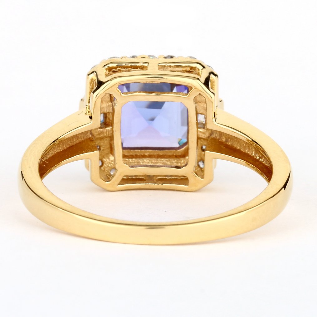 χωρίς τιμή ασφαλείας - Δαχτυλίδι Gold-plated, Ασημί - 1.81ct. tw. Τανζανίτης - Ζιρκόν #3.2