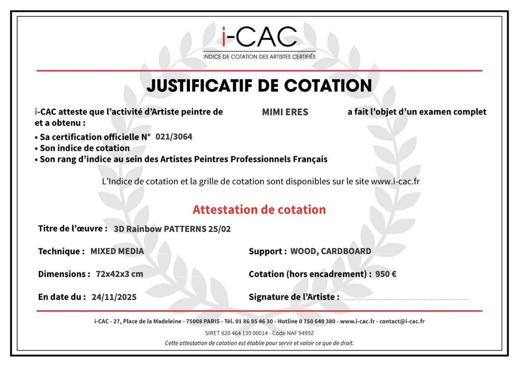 Mimi Eres - 3D Rainbow patterns - wood & mixed media (L) #1.0